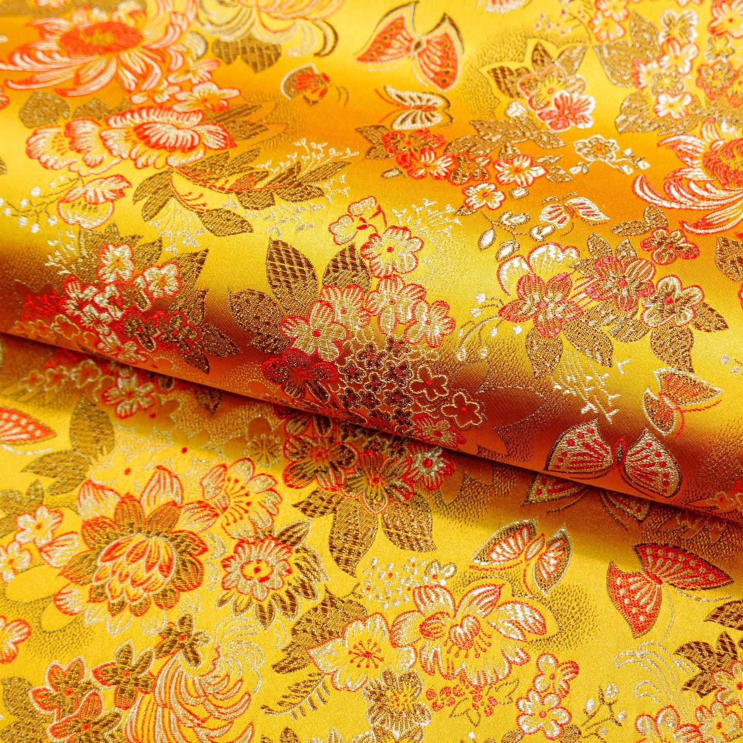 Butterfly Brocade Fabric: 45"W Silk Rayon Blend, Costume Decor