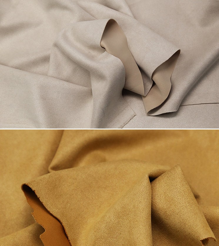 Stretch Faux Suede Fabric: Polyester Spandex Blend, 58" Wide