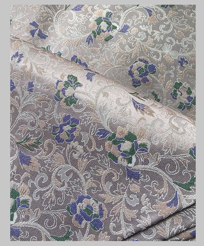 Tissu brocart floral rose et violet : 59 pouces, style zen, pour ameublement