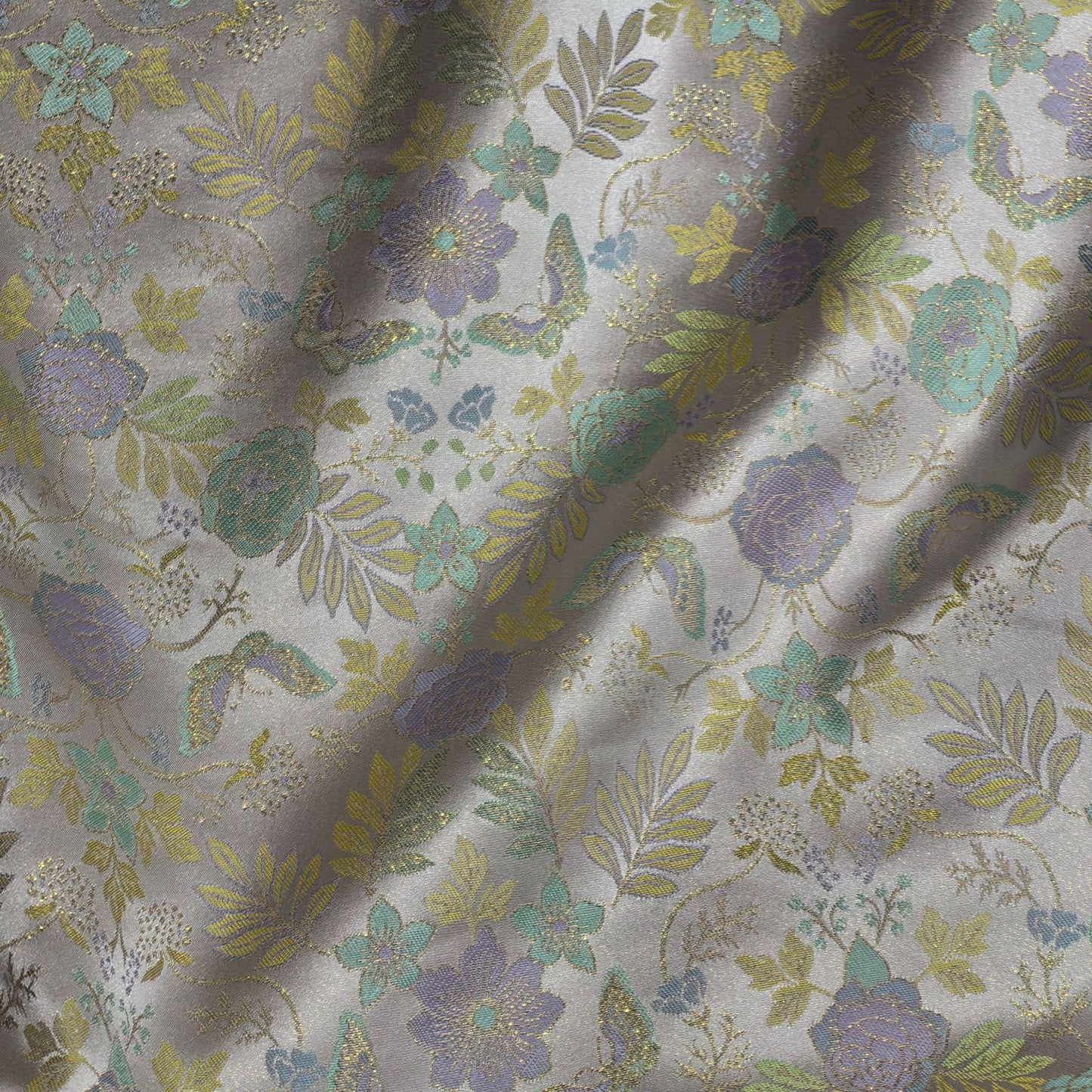 150cm Wide Butterfly Floral Song Brocade Jacquard Fabric ��� Traditional Chinese Silk-Style T