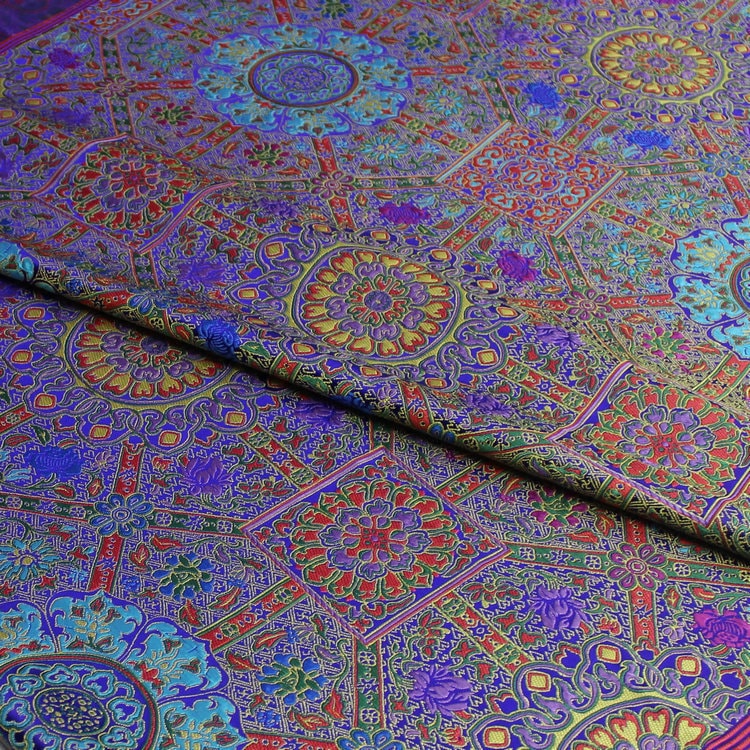 Floral Jacquard Brocade Fabric: Chinese Mongolian Style (29.5" Wide)