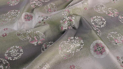 Tissu brocart de soie : style mongol-tibétain, 147 cm de large - Costume, Décoration