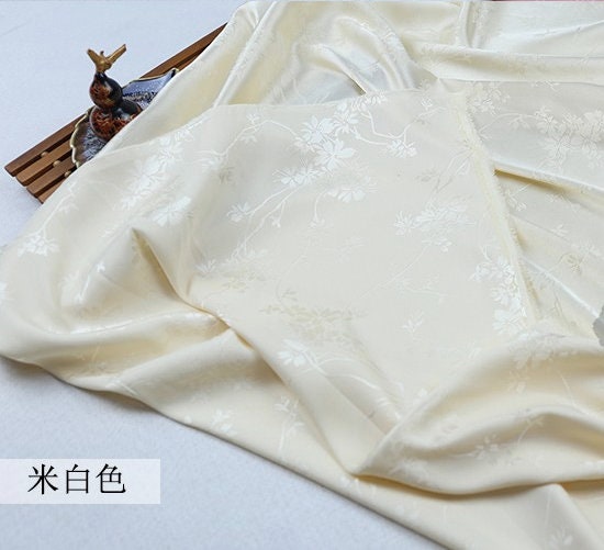 Floral Jacquard Satin Fabric: Two-Sided Antique Chinese Cosplay (59" Wide)