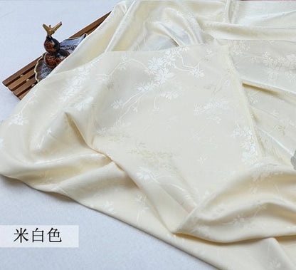 Floral Jacquard Satin Fabric: Two-Sided Antique Chinese Cosplay (59" Wide)