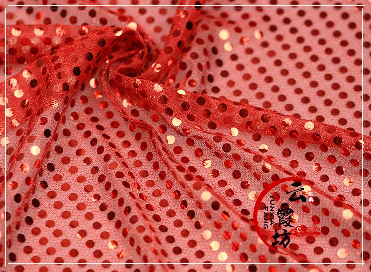 Tissu extensible en maille pailletée, 109 cm de large, pour costumes et couture de poupées, vendu au mètre.