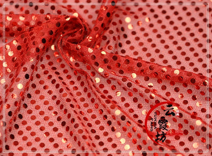 Tissu extensible en maille pailletée, 109 cm de large, pour costumes et couture de poupées, vendu au mètre.