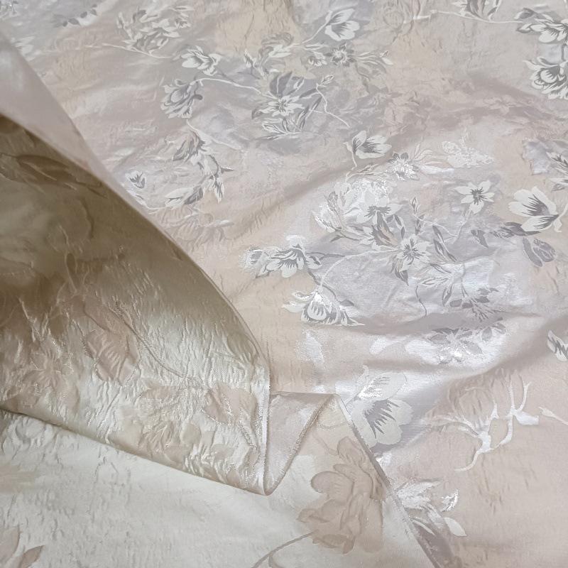 Gold Thread Floral Jacquard Fabric | Shimmer Brocade, 65" Wide
