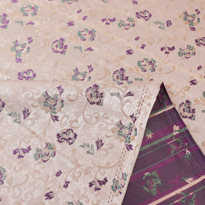 Tissu brocart lotus : damas de soie et rayonne de 150 cm de large