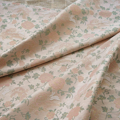Rabbit Jacquard Velvet Fabric with Gold Thread - 59" Wide