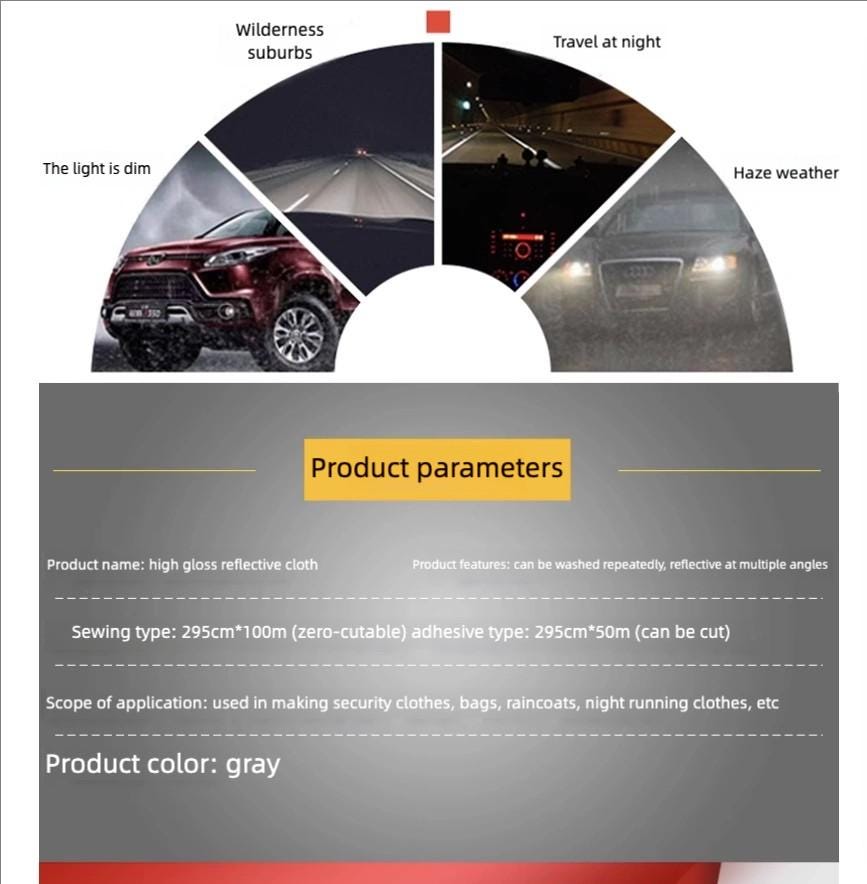 Reflective Silver Luminous Fabric: High Visibility Safety Material