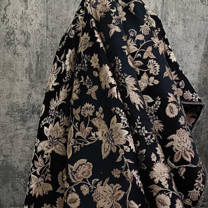 Retro Palace Jacquard Fabric: 55"W Damask Floral Upholstery Fabric