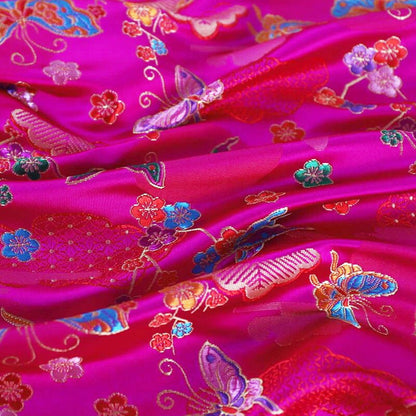 Butterfly Jacquard Brocade Fabric: Traditional Rayon Sewing Material
