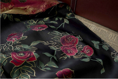Gold Thread Rose Jacquard Fabric: 3D Texture Upholstery, Costume, Decor - 63" Wide