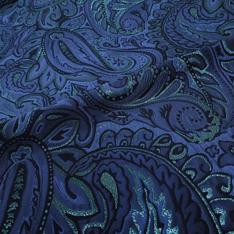 Gold Thread Paisley Jacquard Fabric - 56" Wide Designer Clothing