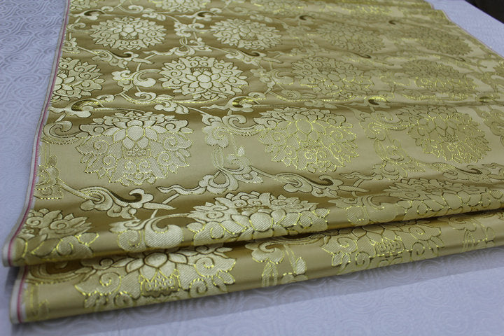 Floral Jacquard Brocade Fabric: Chinese Mongolian Style (29.5" Wide)