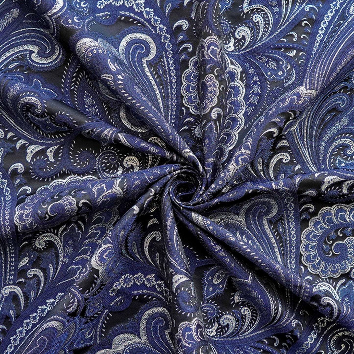 French Abstract Floral Jacquard Fabric: Gold Thread Embossed Woven - 63"W