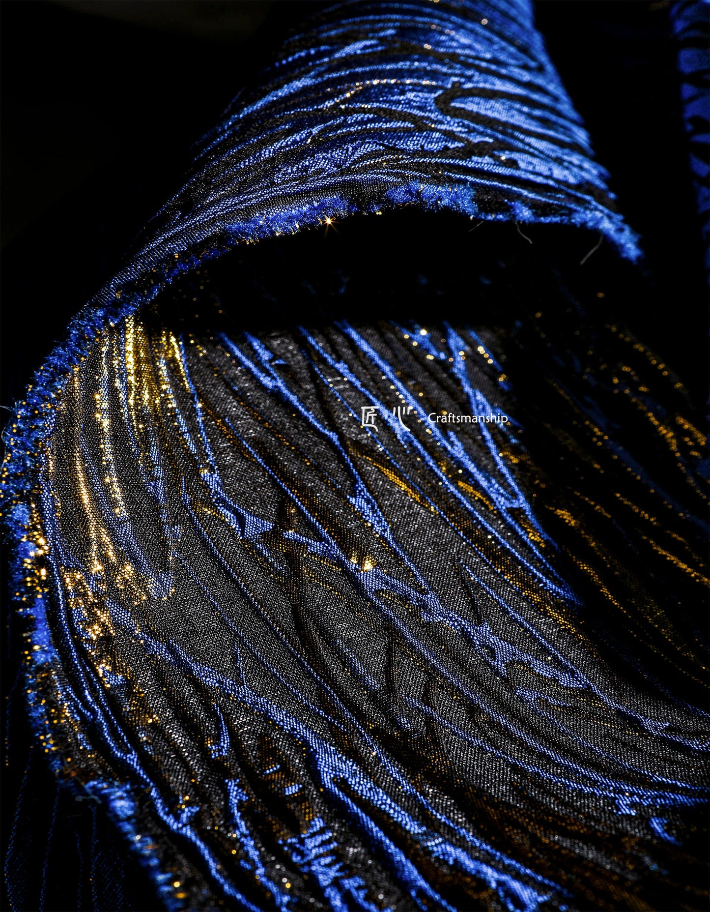 Turquoise Gold Thread Metallic Fabric: Designer Upholstery, Costume, Decor