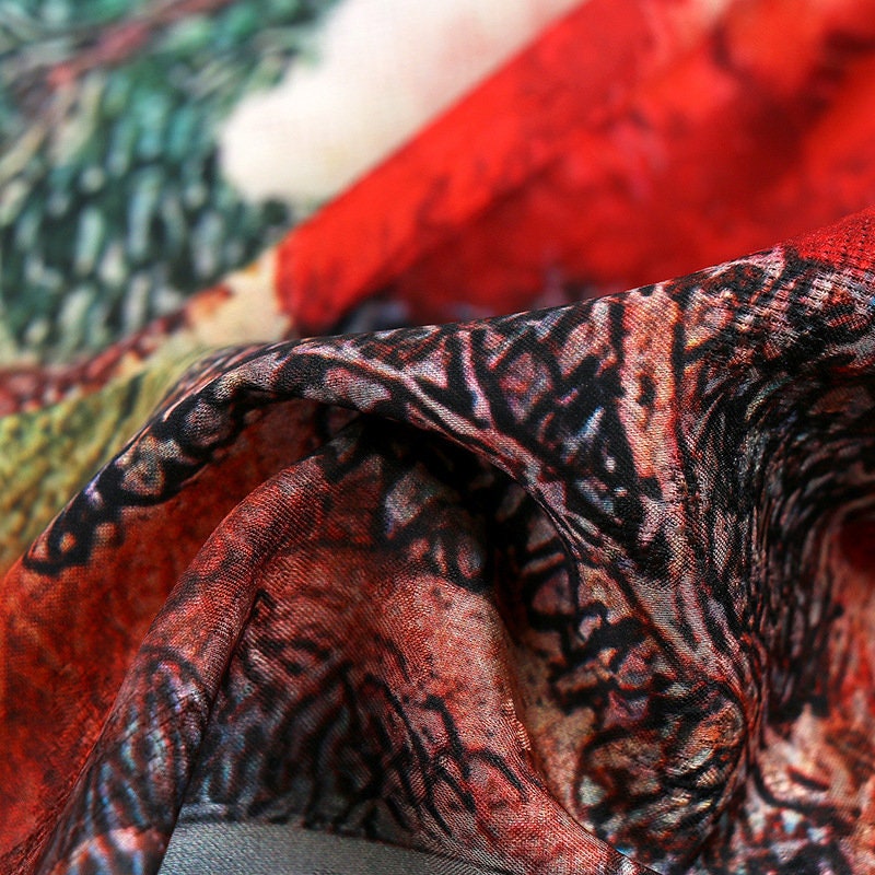Crane Silk Damask Fabric: 59"W Digital Print Satin