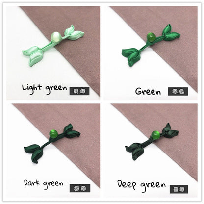 Handmade Satin Leaf Frog Buttons: Cheongsam Chinese Knot Closures