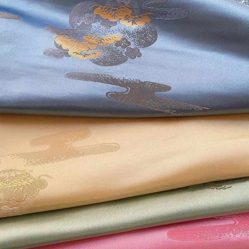 Nishijin Ori Rayon Fabric: Lucky Cloud Jacquard Brocade (59" Wide)