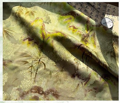Rayon Silk Jacquard Xiangyun Fabric, Bamboo Spring Mist Handwoven Fabric for Clothing, Dressmaking, and Craf" Wide