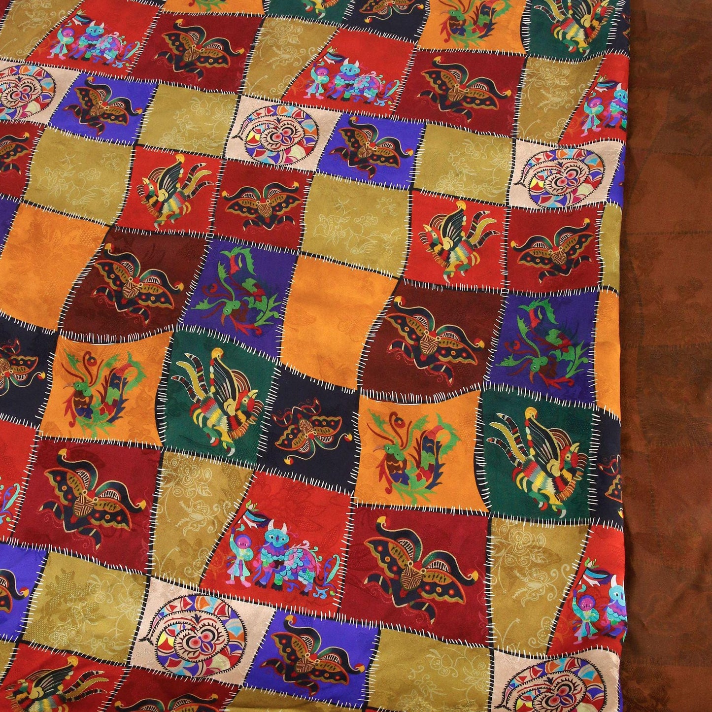 Ancient Tea Silk Satin Fabric: 59"W Rayon Upholstery Material