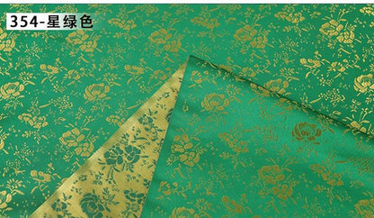 Green Jacquard Brocade Fabric: Chinese Style Rayon Sewing Drapery