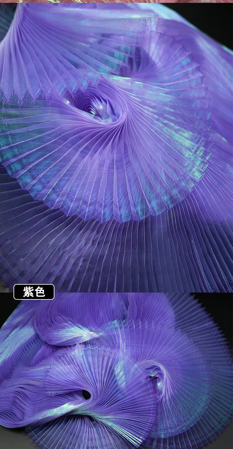 Pleated Organza Fabric: 55" Wide, Stiff Texture - Costume & Wedding Decor