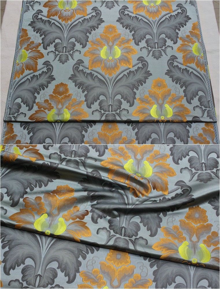 Silk Brocade Fabric: 29.5"W European Palace Pattern, Upholstery & Costume