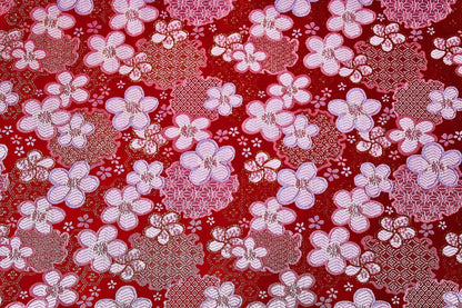 Tissu Sakura Kinran : Brocart à fils d'or, tissu de couture japonais (57 pouces de large)