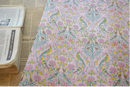 Gold Thread Jacquard Fabric: 3D Floral Bird Design, 60" Wide