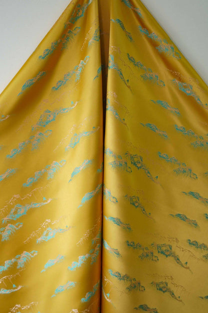 Gold Thread Jacquard Fabric: Pavilion 3D Upholstery & Costume Fabric