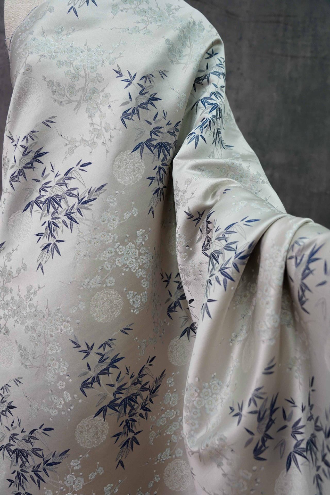 Bamboo Plum Brocade Fabric: 59" Wide Rayon Blend, Costume & Decor