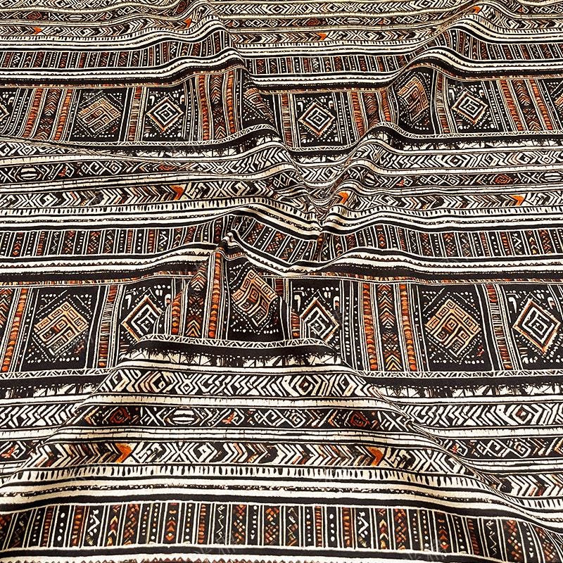 Ethnic Striped Cotton Fabric: Sewing Material (56" Wide)