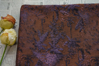 Vintage Embossed Jacquard Fabric ��� Tropical Rainforest Leaf Pattern for Upholstery, Curtains & Clothi"Wide