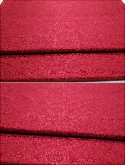 Gold Jacquard Fabric: Tortoise Bone Pattern, Silk Rayon Blend