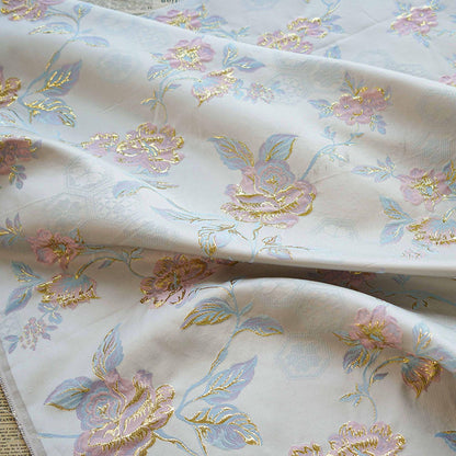 Tissu jacquard à motif floral : Damas rétro palais, 150 cm de large, vendu au mètre