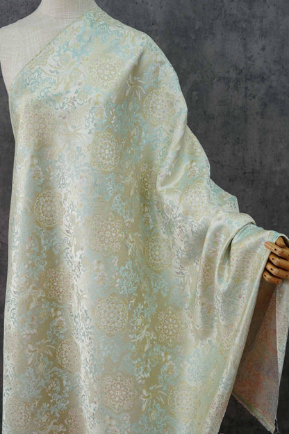 Tissu brocart Phoenix à fils d'or : Jacquard style chinois (140 cm)