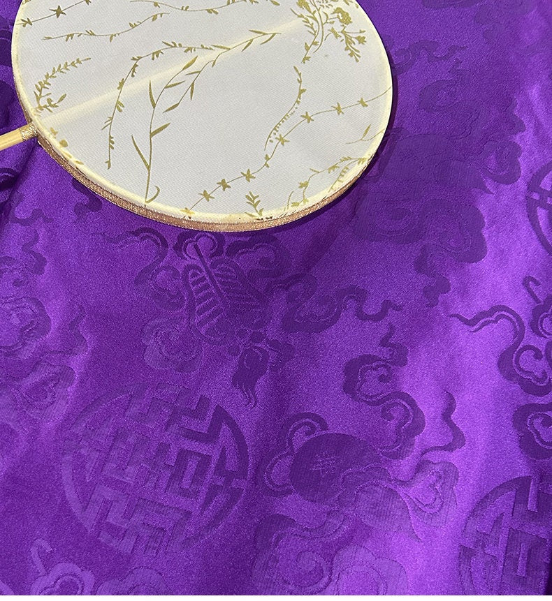 Purple Silk Brocade Fabric: Chinese Element Upholstery, Costume, Decor