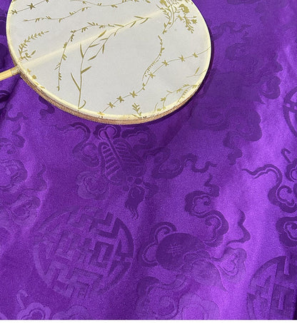 Purple Silk Brocade Fabric: Chinese Element Upholstery, Costume, Decor
