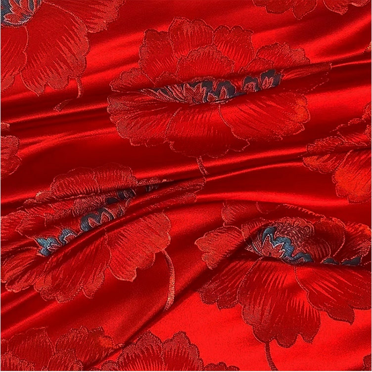 Nylon Peony Brocade Fabric: Upholstery, Dress, Quilting - By The Meter