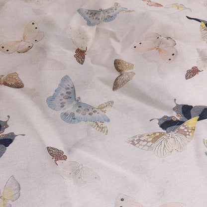 Butterfly Print Tencel Ramie Fabric: Sewing Material by The Meter
