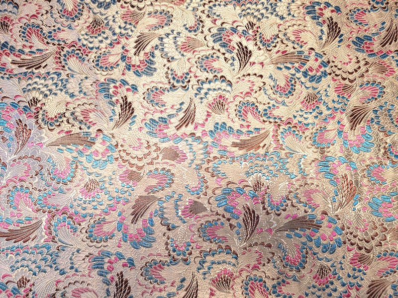Celosia Silk Brocade Fabric: Cheongsam Qipao Upholstery, 29.5"W