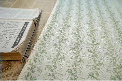 Mint Green Jacquard Fabric: 3D Floral Design, 65" Wide