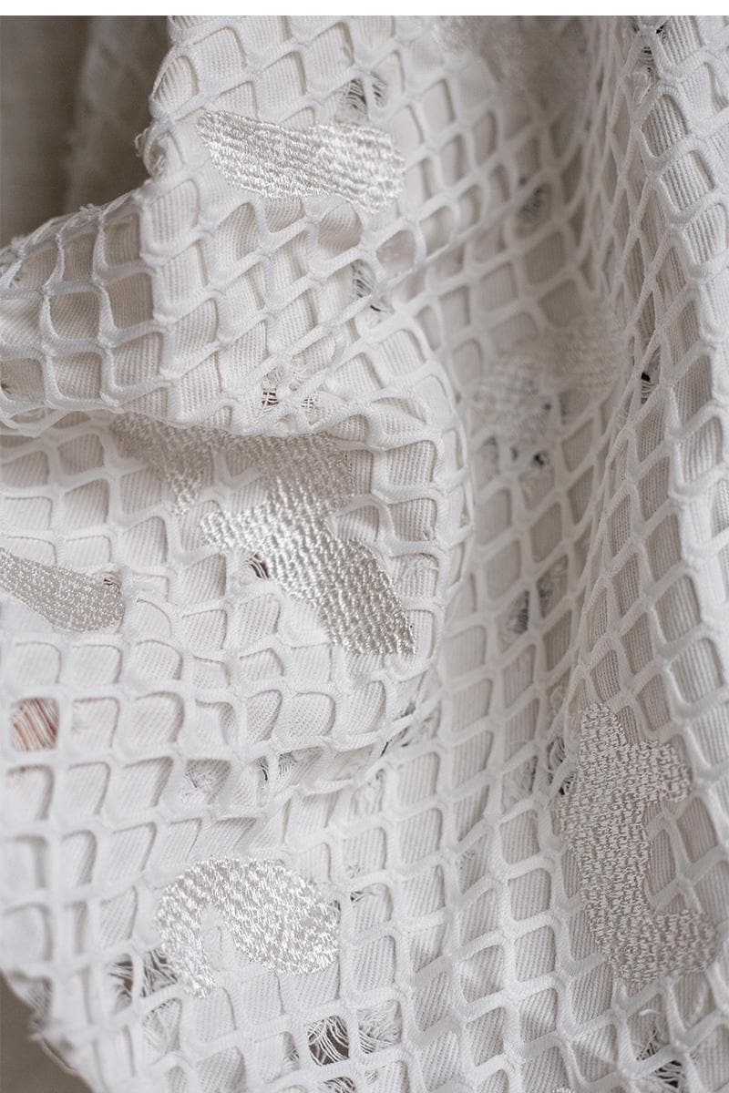 Embroidered Jacquard Denim Fabric: 3D Weave Cotton, Thick Jacket Material