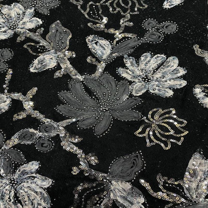 Velvet Lace Trimmed Blazer ��� Beaded Embroidery and Sequins Bridal