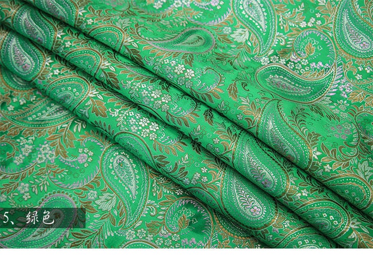 Tissu brocart à motifs cachemire : Rayonne - 45 cm
