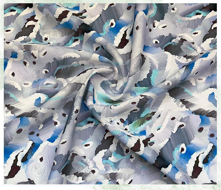 Digital Print Fabric ��� Cloud Wave Shimmer Cotton Blend, Quilting, Dressmaking, Craft Fabr"Wide