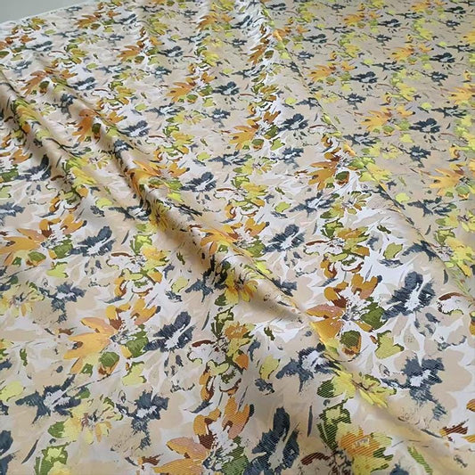Tissu jacquard à fleurs - Brocart texturé pour robes, hanfu, costumes et décoration intérieure, vendu au mètre.