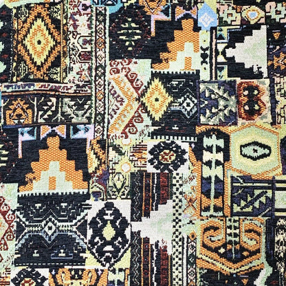 Tissu d'ameublement chenille abstrait : motif tapisserie, 150 cm de large